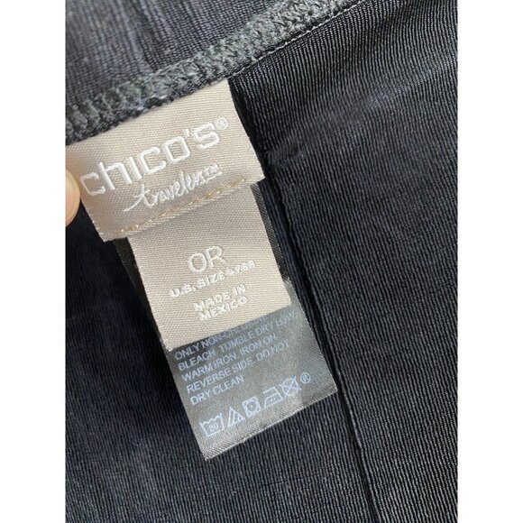 Chico's Travelers Black Slinky Pull on Pants Women 6 Knit Career Neutral Stretch - Picture 3 of 13